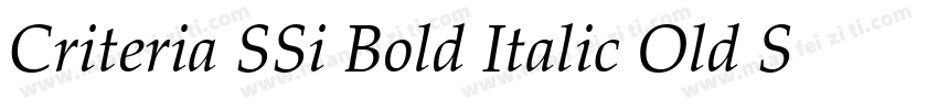 Criteria SSi Bold Italic Old Style Figures字体转换